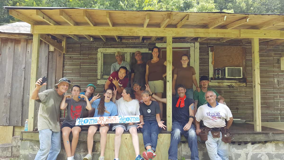 A team from Charlotte, NC volunteering to repair homes for people living in poverty in McDowell County, WV.