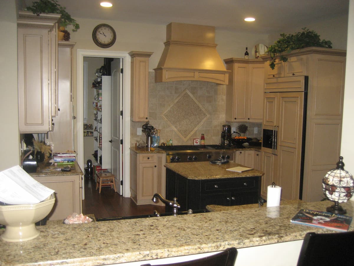 A kitchen on Lake Norman, NC before an extensive remodel by Distinctive Design + Build + Remodel.