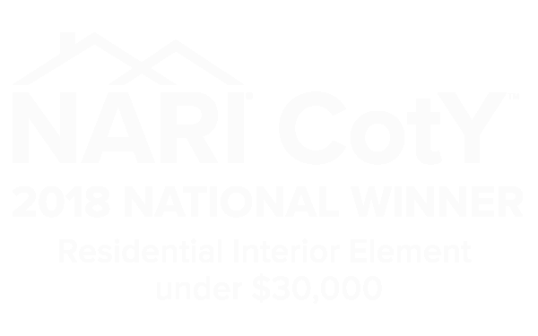 NARI CotY National Award Logo won by Distinctive Design + Build + Remodel for an interior design element in one of their bathroom remodeling projects.