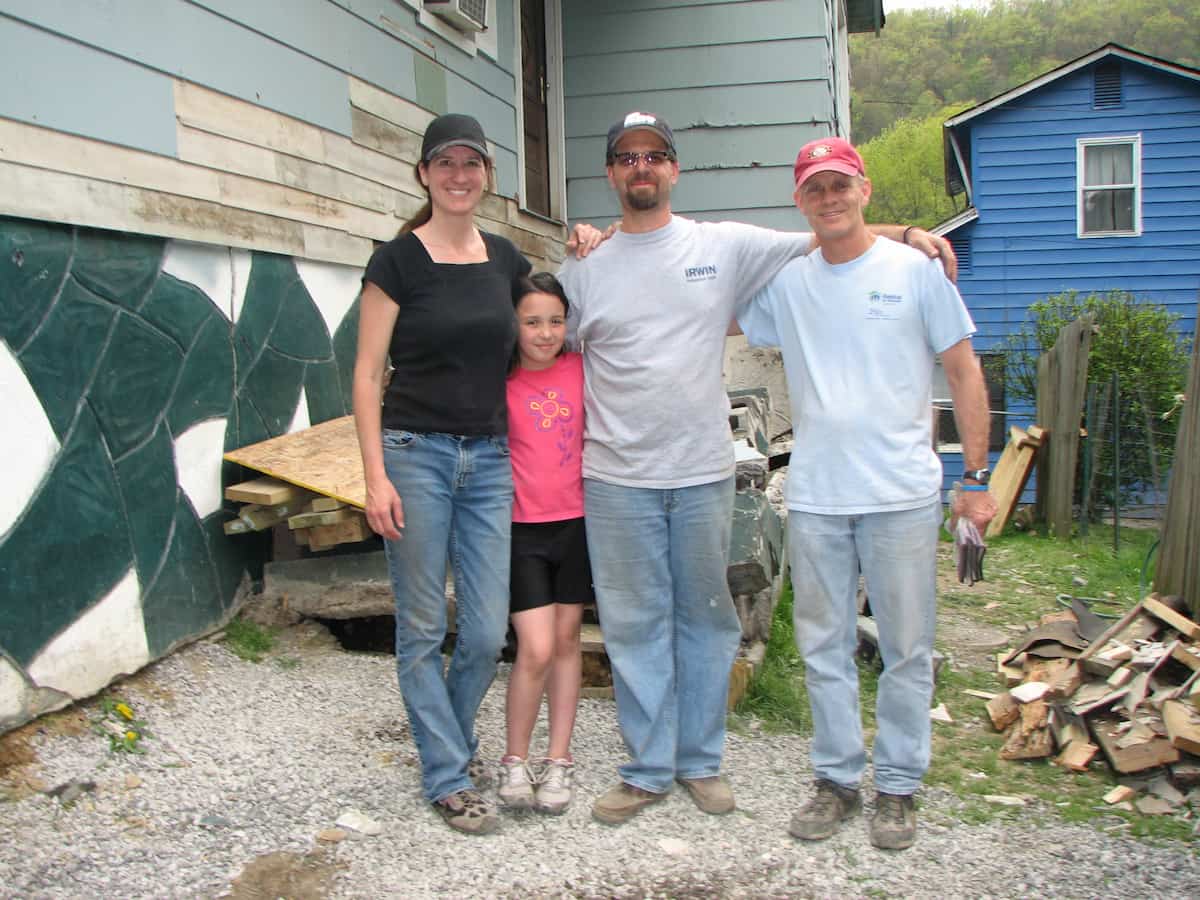 Vince Busby and Erin Dougherty on a mission trip to WV to repair homes for people living in poverty.