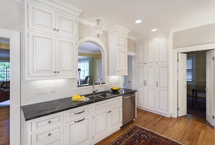 Wolfe Range, traditional cabinetry with inset doors and exposed hinges in Charlotte, NC.